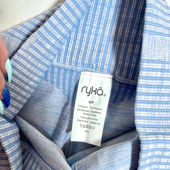 Ryka Blue Seamless Infinity Workout Sports Bra Tank and Leggings Set S/P - Picture 3 of 5